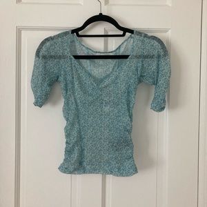 Urban Outfitters mesh top with ruffled sleeves.XS